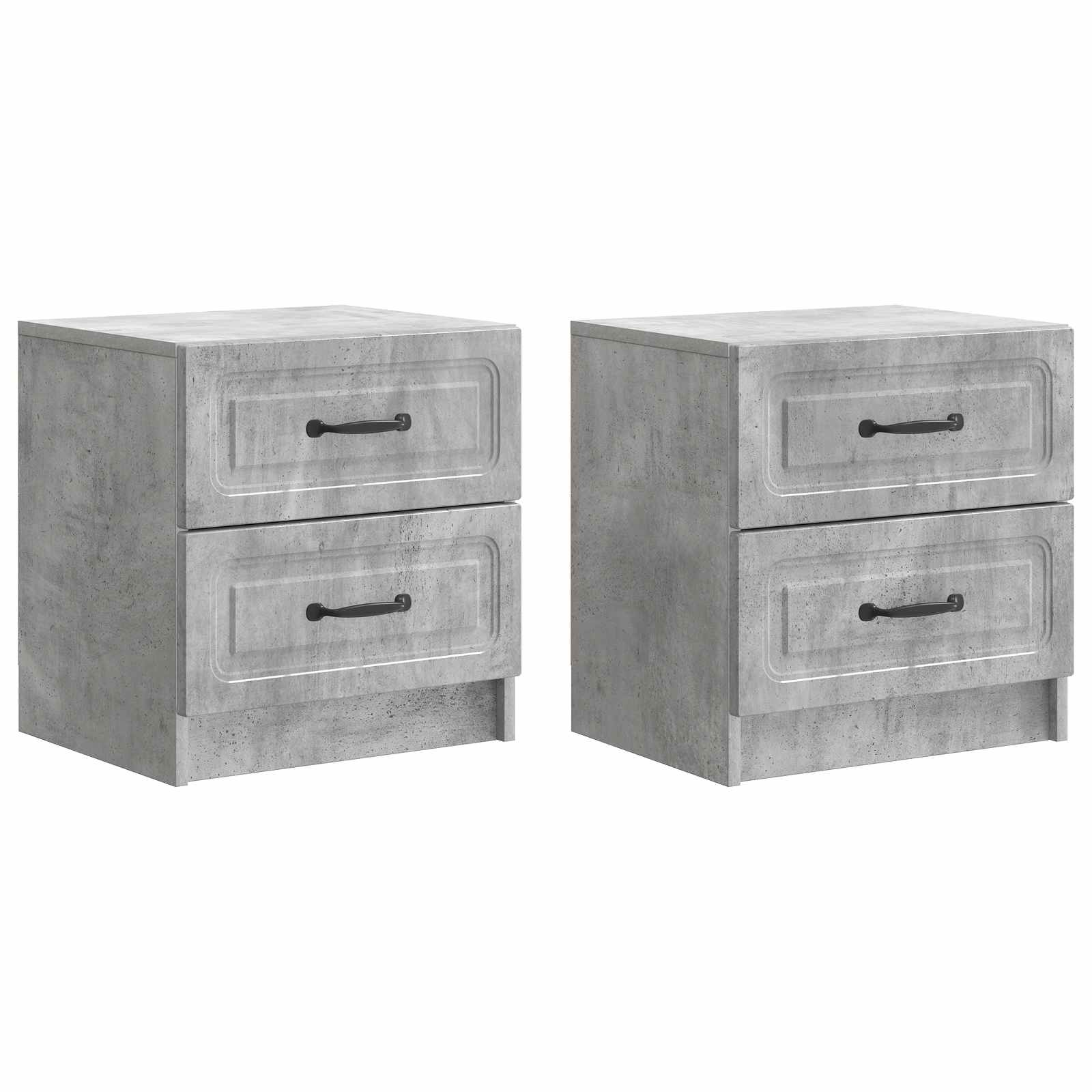 Nachtkastje 2 pcs Betongrijs 43 x 34,5 x 44,5 cm Bewerkt hout