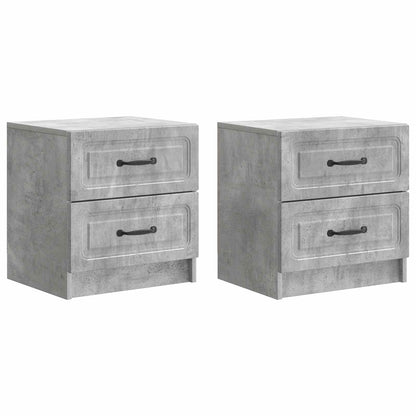 Nachtkastje 2 pcs Betongrijs 43 x 34,5 x 44,5 cm Bewerkt hout