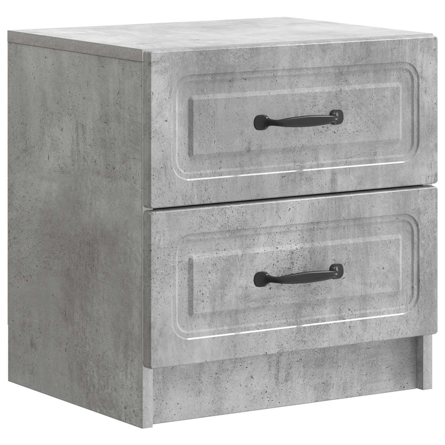 Nachtkastje 2 pcs Betongrijs 43 x 34,5 x 44,5 cm Bewerkt hout