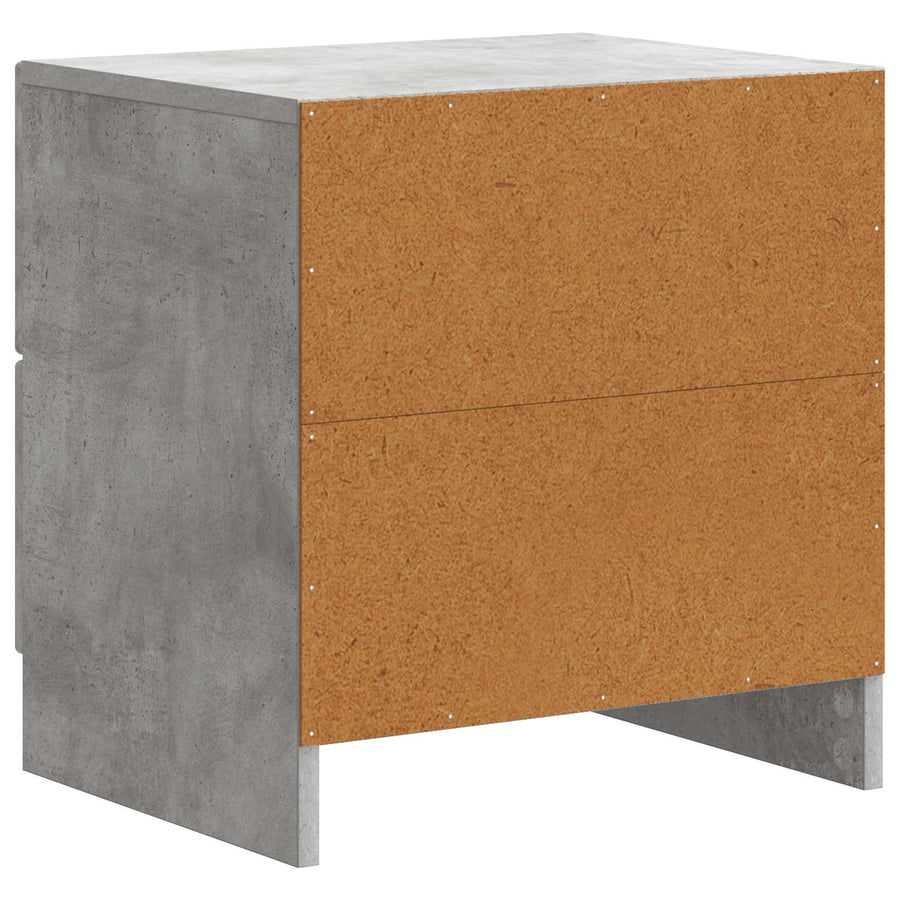 Nachtkastje 2 pcs Betongrijs 43 x 34,5 x 44,5 cm Bewerkt hout