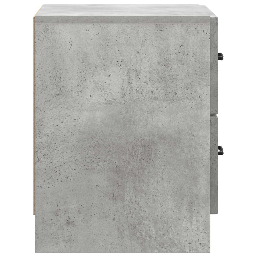Nachtkastje 2 pcs Betongrijs 43 x 34,5 x 44,5 cm Bewerkt hout