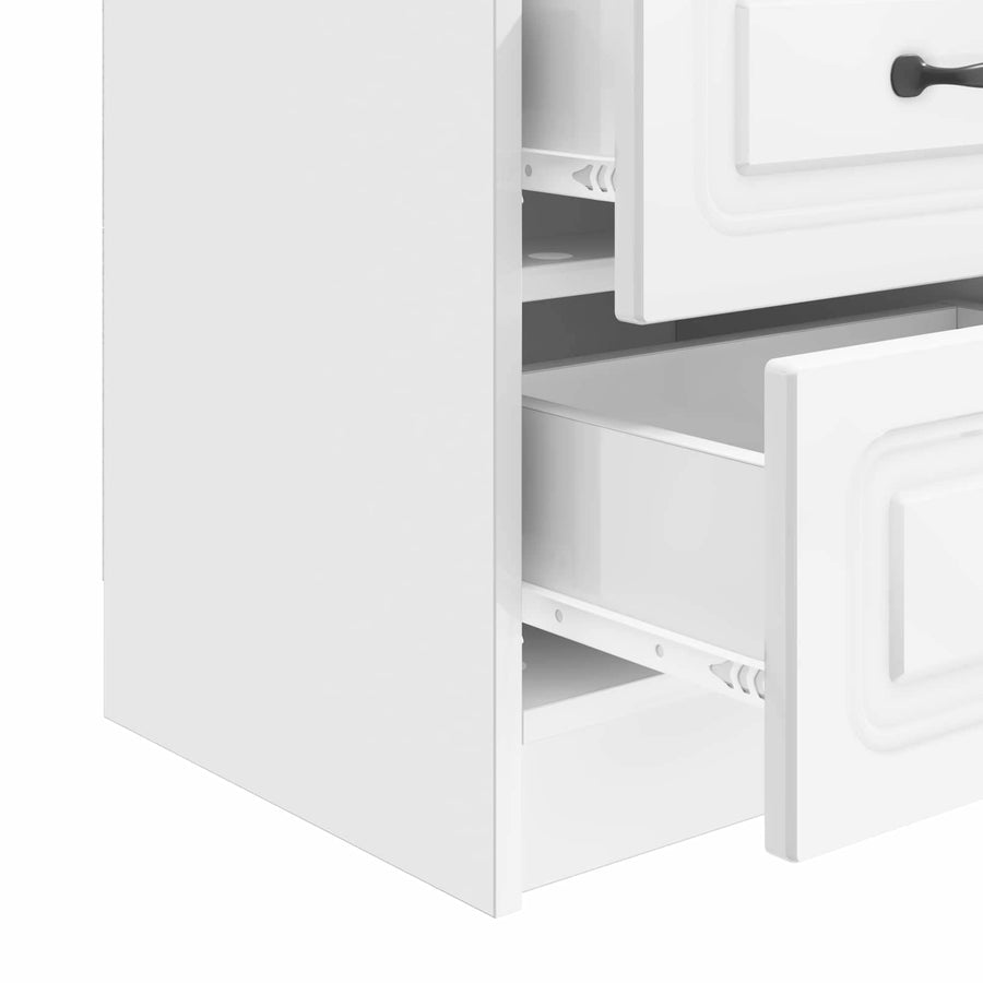Nachtkastje met lade 2 pcs Hoogglans Wit 43 x 34,5 x 44,5 cm