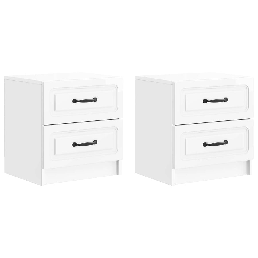 Nachtkastje met lade 2 pcs Hoogglans Wit 43 x 34,5 x 44,5 cm