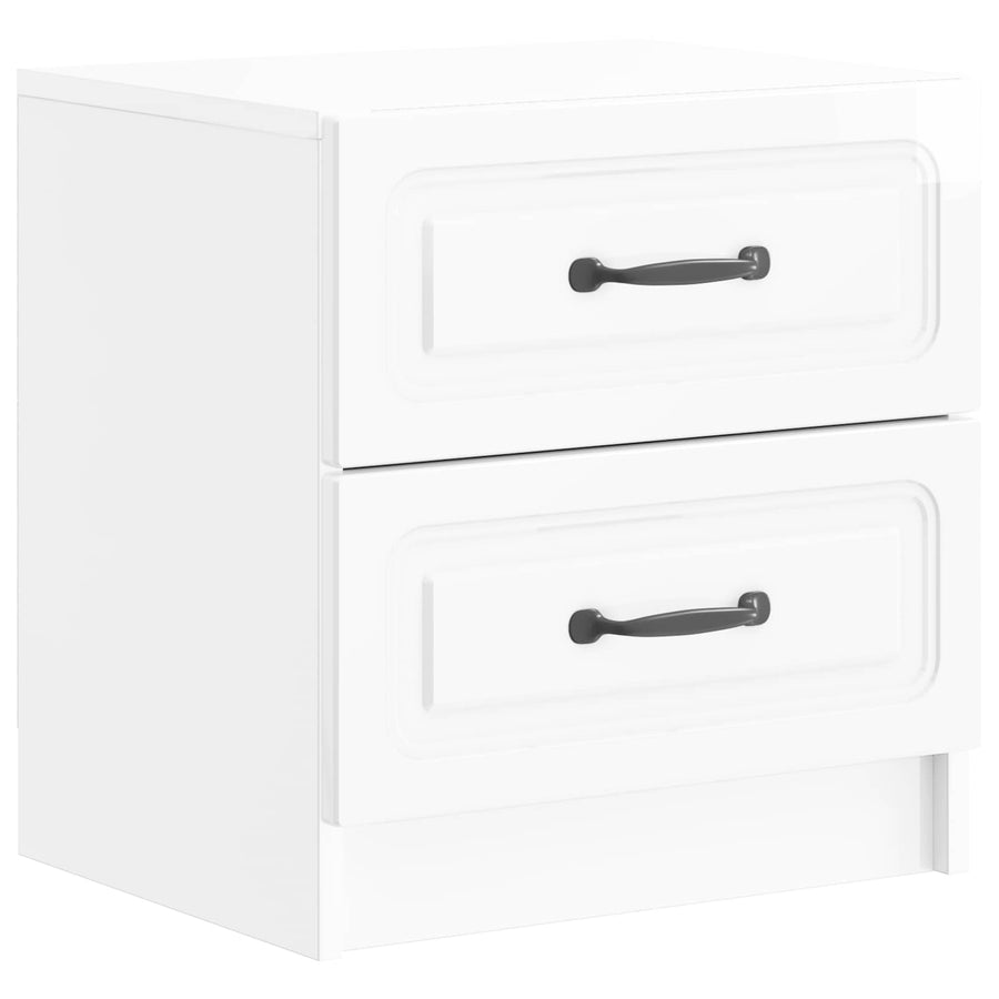 Nachtkastje met lade 2 pcs Hoogglans Wit 43 x 34,5 x 44,5 cm