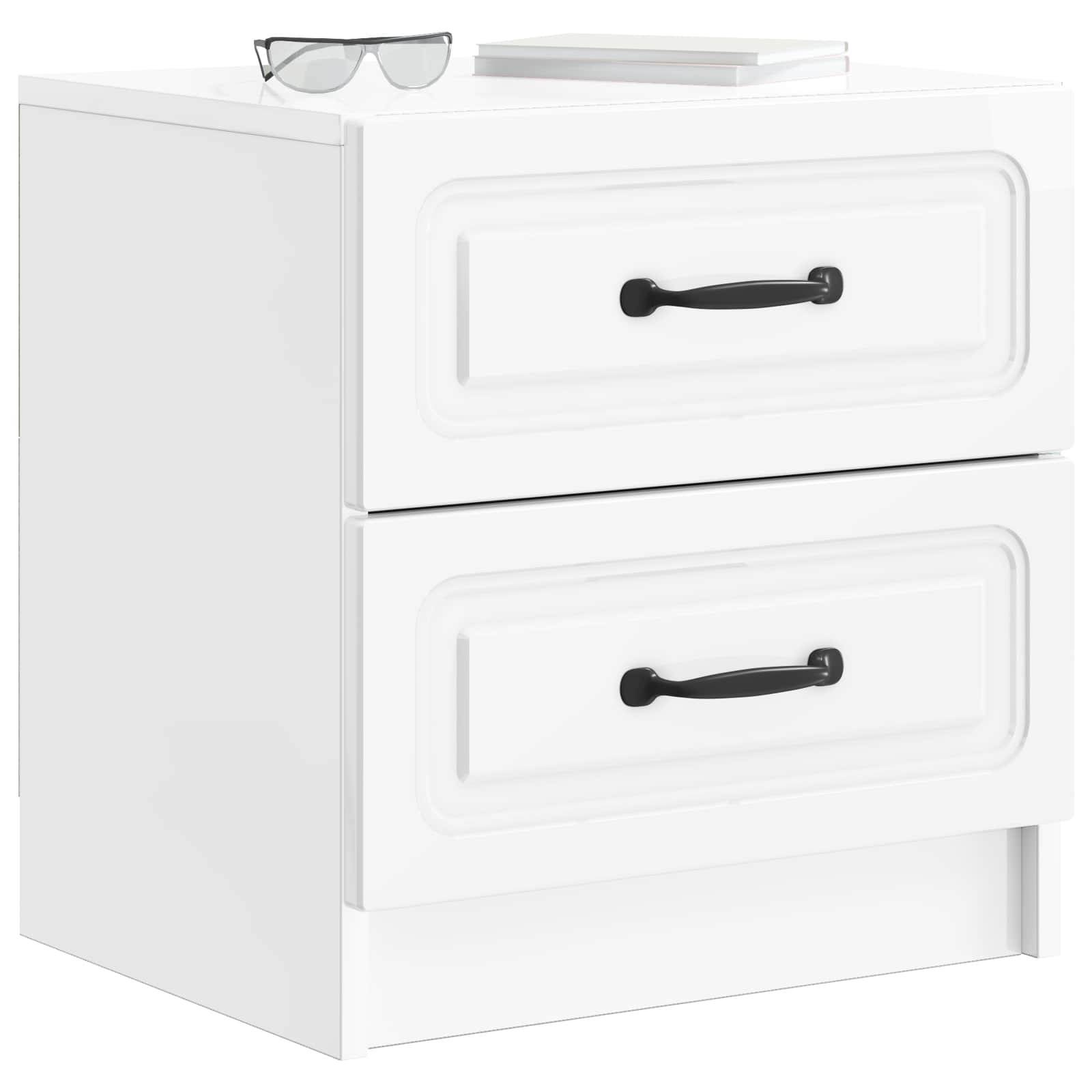 Nachtkastje met lade 2 pcs Hoogglans Wit 43 x 34,5 x 44,5 cm