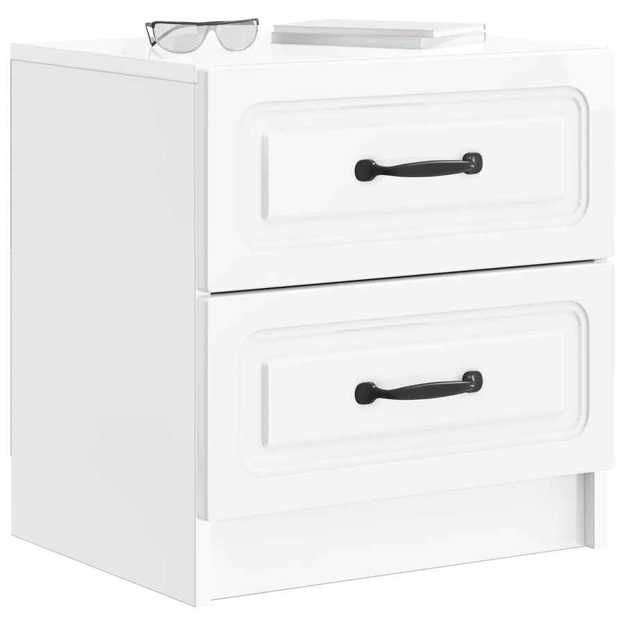 Nachtkastje met lade 2 pcs Hoogglans Wit 43 x 34,5 x 44,5 cm
