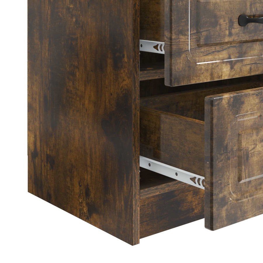 Nachtkastje met lade 2 pcs Gerookt eiken 43 x 34,5 x 44,5 cm