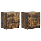 Nachtkastje 2 stuks gerookt eiken 43x34,5x44,5 cm