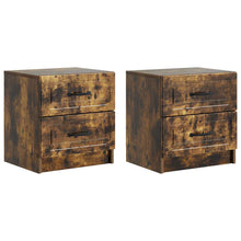 Nachtkastje met lade 2 pcs Gerookt eiken 43 x 34,5 x 44,5 cm
