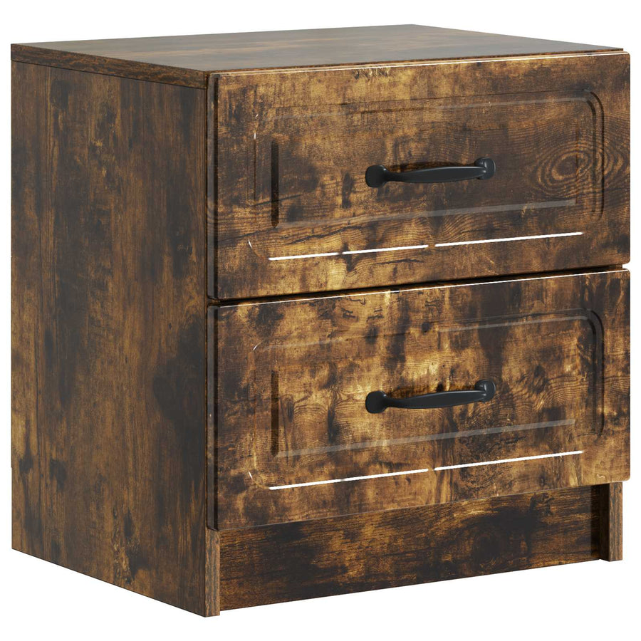 Nachtkastje met lade 2 pcs Gerookt eiken 43 x 34,5 x 44,5 cm