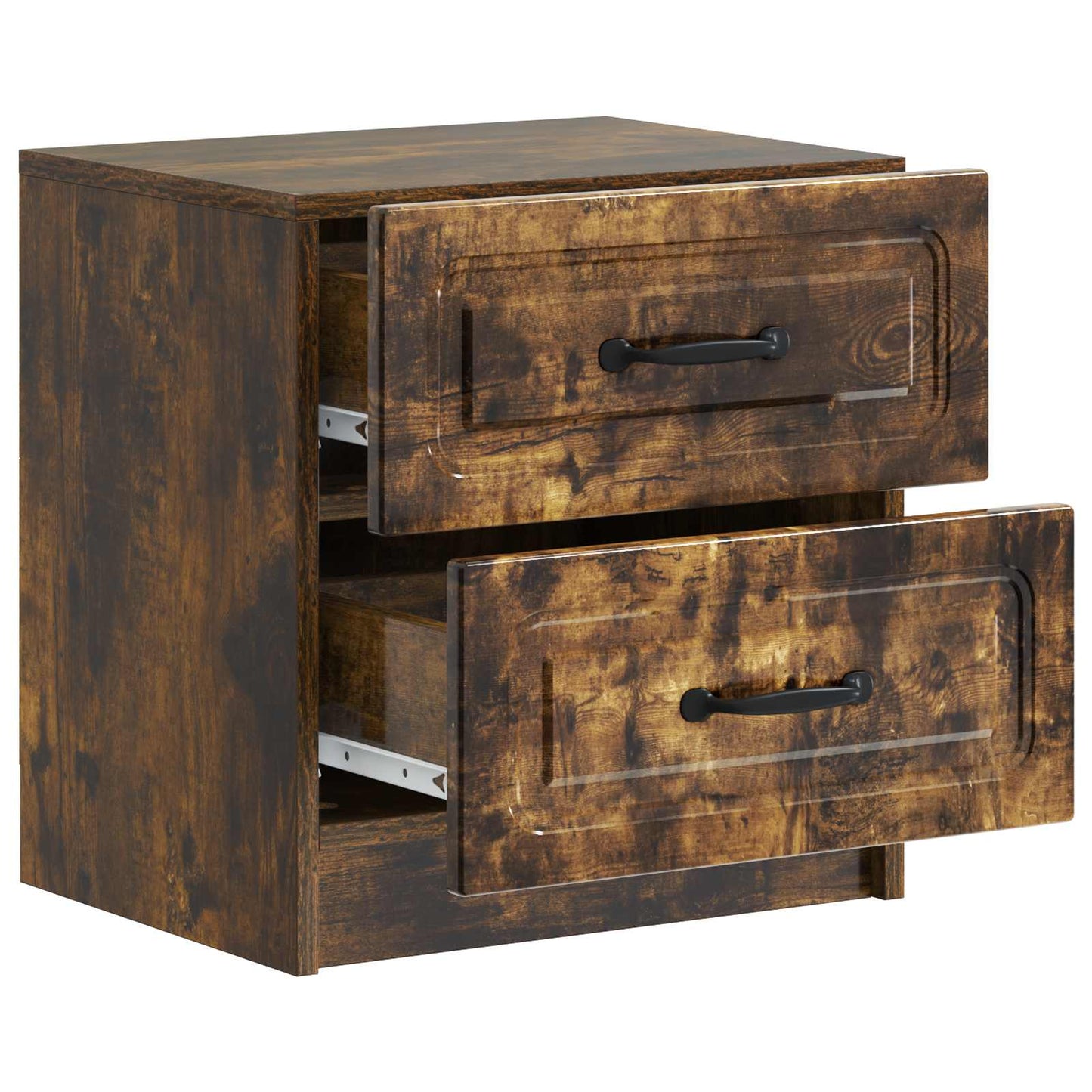Nachtkastje met lade 2 pcs Gerookt eiken 43 x 34,5 x 44,5 cm
