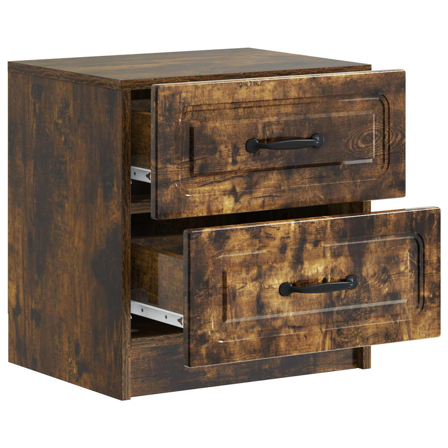 Nachtkastje met lade 2 pcs Gerookt eiken 43 x 34,5 x 44,5 cm