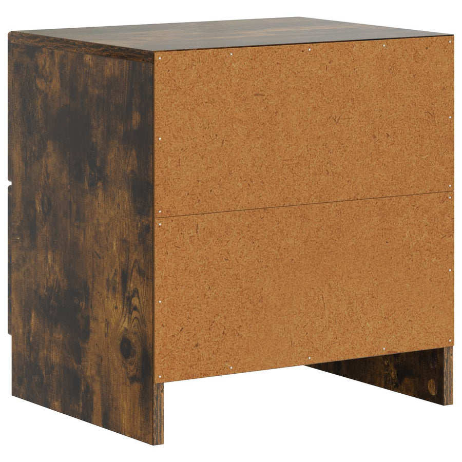 Nachtkastje met lade 2 pcs Gerookt eiken 43 x 34,5 x 44,5 cm