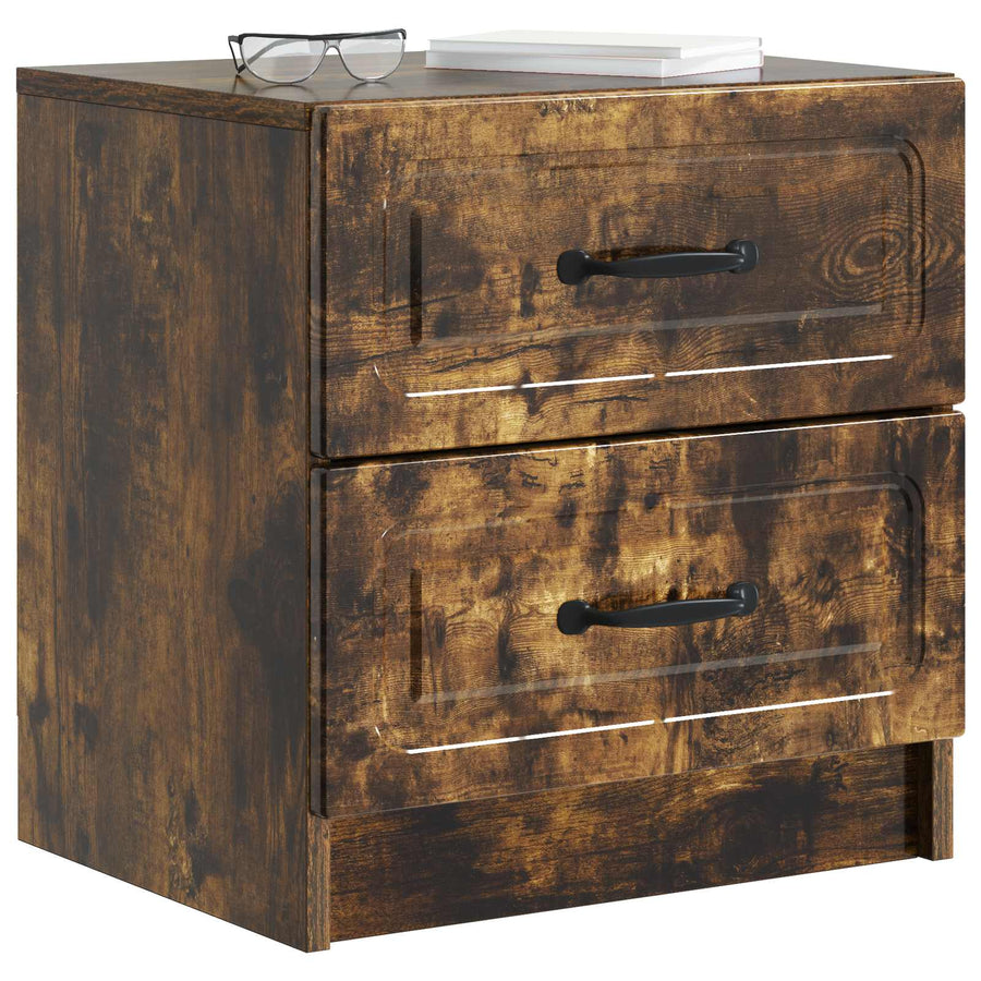 Nachtkastje met lade 2 pcs Gerookt eiken 43 x 34,5 x 44,5 cm