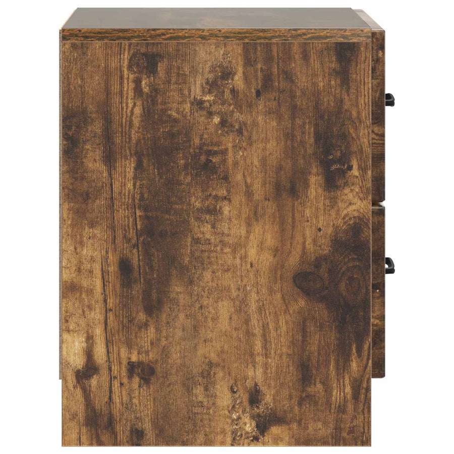 Nachtkastje met lade 2 pcs Gerookt eiken 43 x 34,5 x 44,5 cm