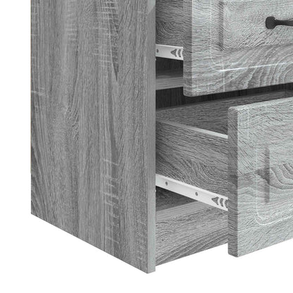 Nachtkastje 2 pcs Grijs sonoma 43 x 34,5 x 44,5 cm Bewerkt hout