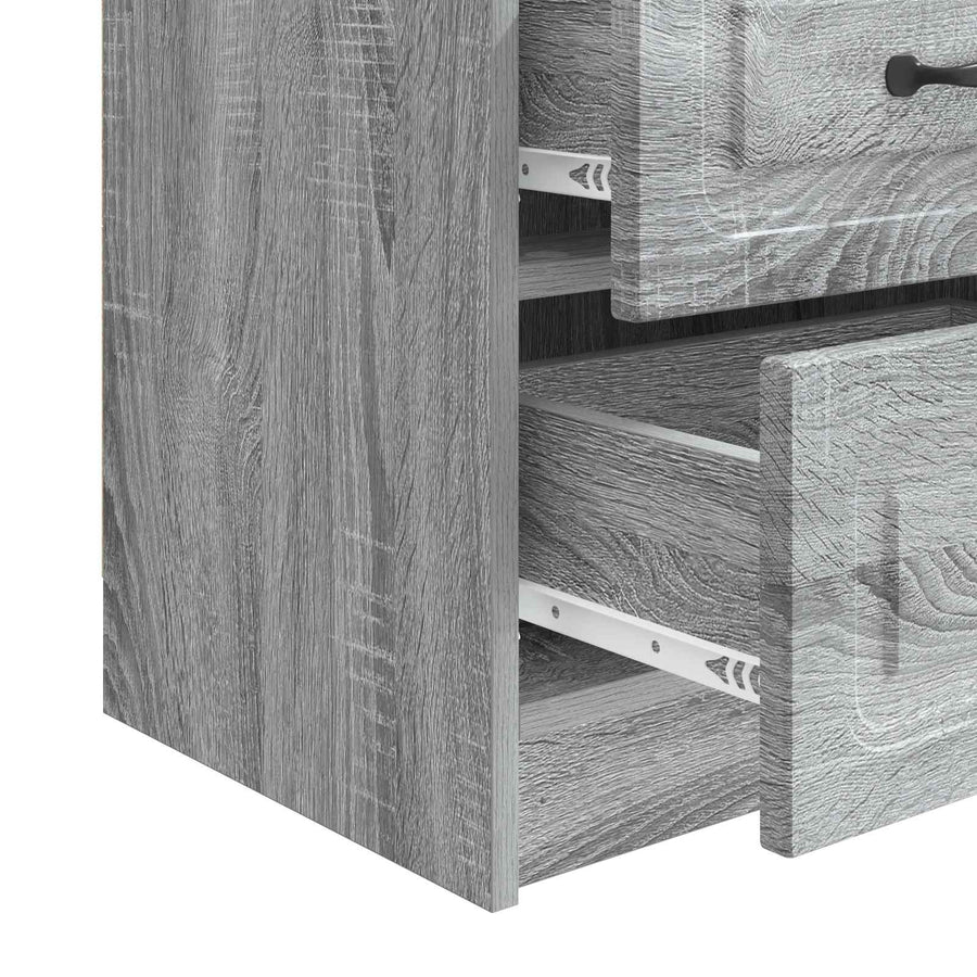 Nachtkastje 2 pcs Grijs sonoma 43 x 34,5 x 44,5 cm Bewerkt hout