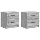 Nachtkastje 43x34,5x44,5 cm bewerkt hout 2 stuks grijs sonoma