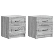 Nachtkastje 43x34,5x44,5 cm bewerkt hout 2 stuks grijs sonoma