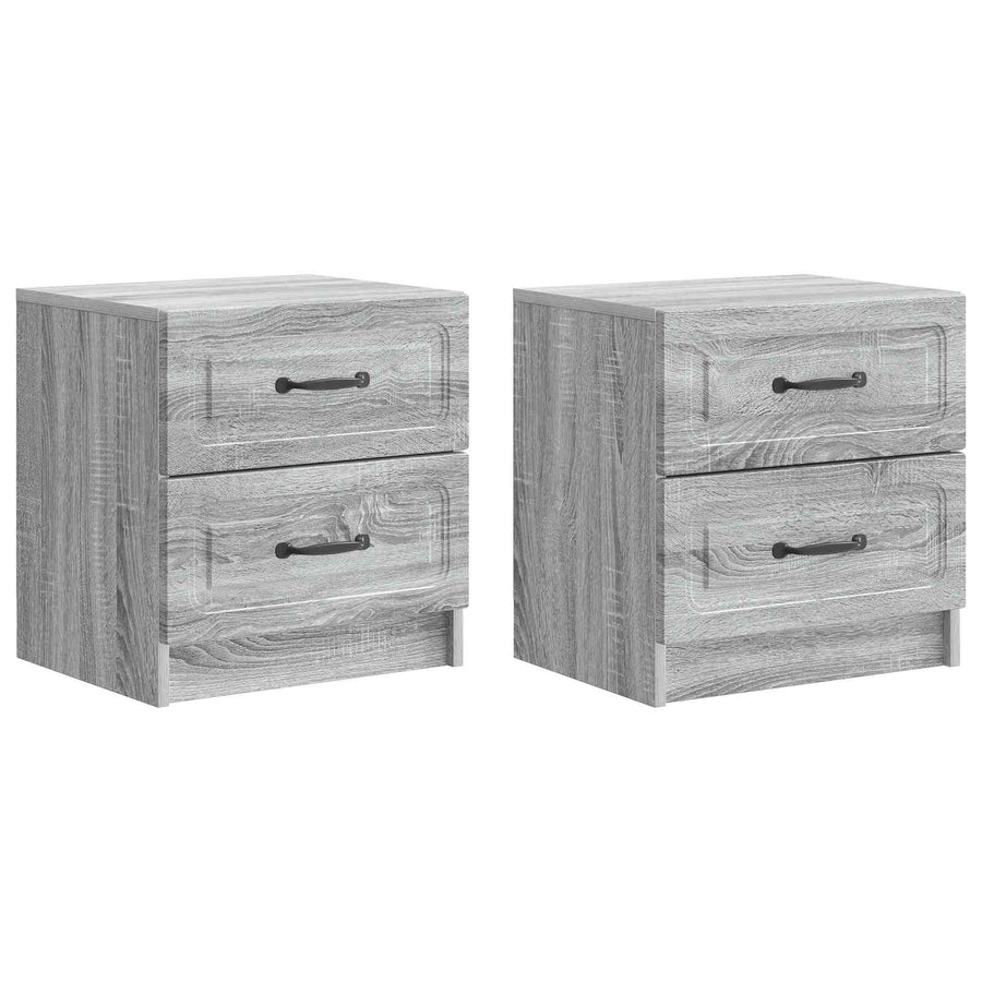 Nachtkastje 2 pcs Grijs sonoma 43 x 34,5 x 44,5 cm Bewerkt hout