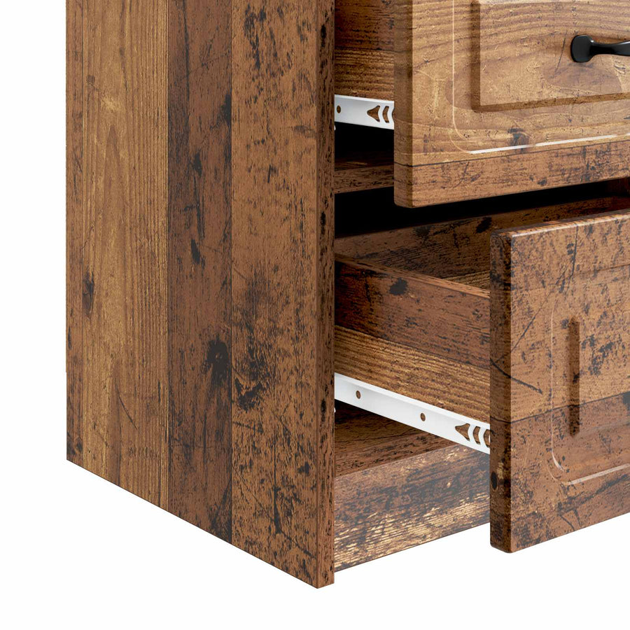Nachtkastje met lade Oud hout 43 x 34,5 x 44,5 cm Bewerkt hout