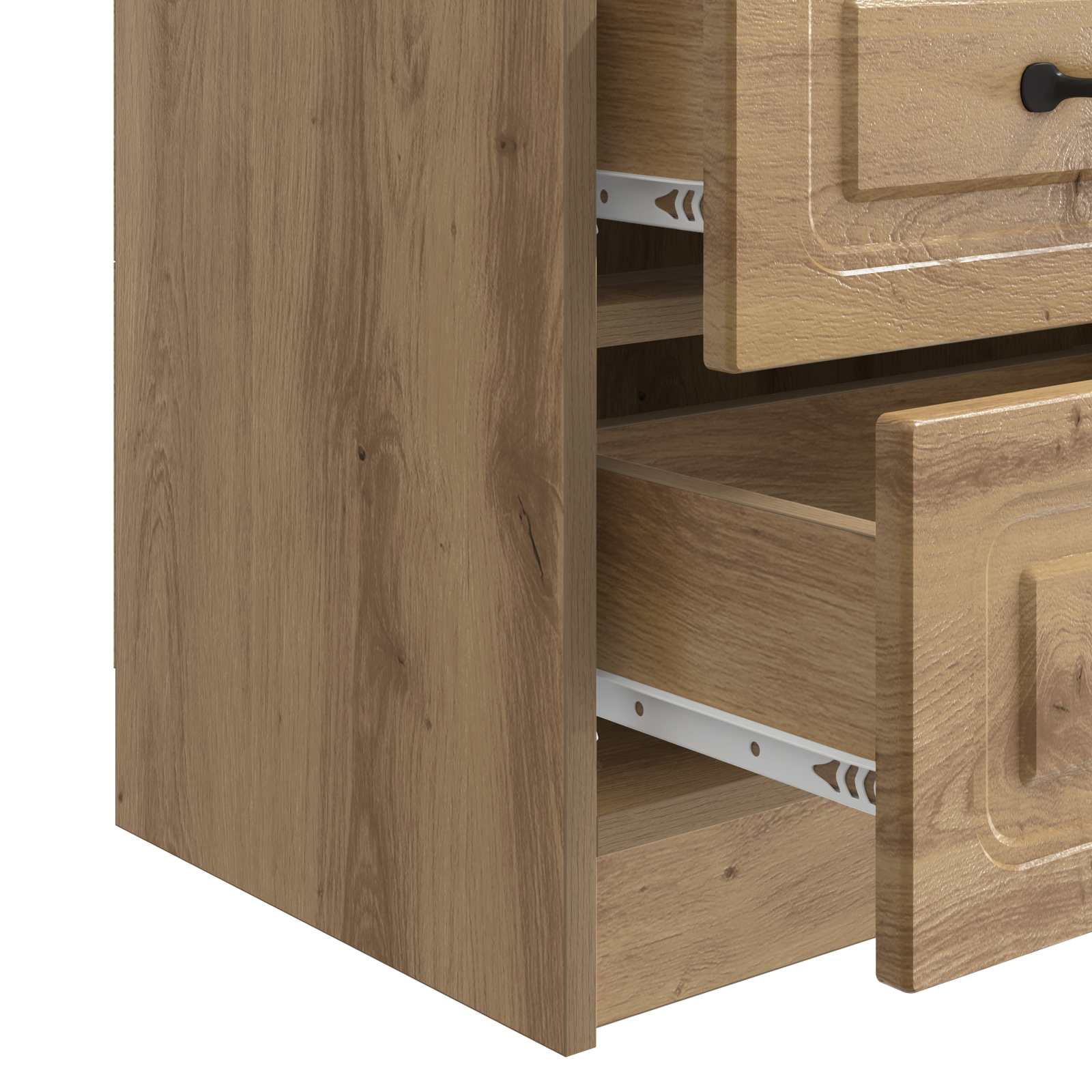 Nachtkastje Artisanaal eiken 43 x 34,5 x 44,5 cm Bewerkt hout
