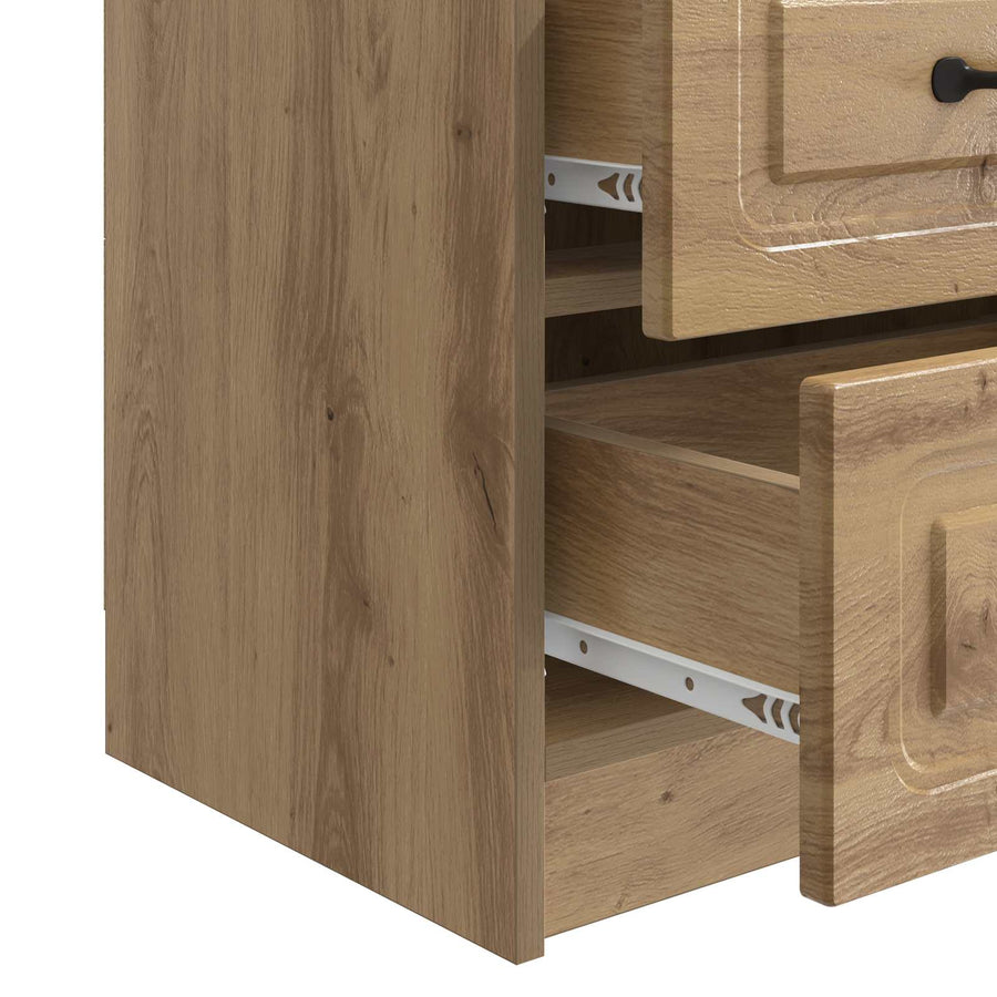 Nachtkastje Artisanaal eiken 43 x 34,5 x 44,5 cm Bewerkt hout