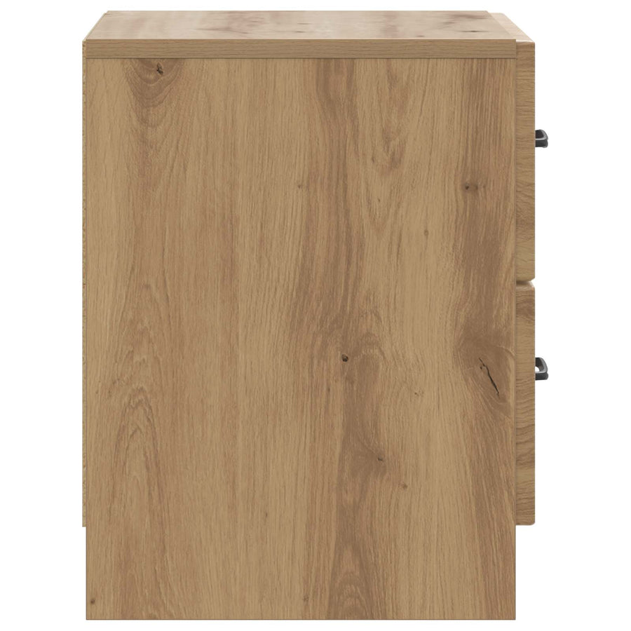 Nachtkastje Artisanaal eiken 43 x 34,5 x 44,5 cm Bewerkt hout