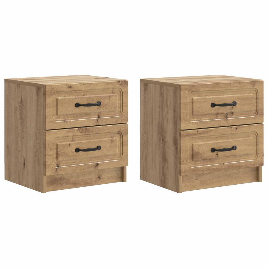 Nachtkastje met lade 2 pcs Artisanaal eiken 43 x 34,5 x 44,5 cm