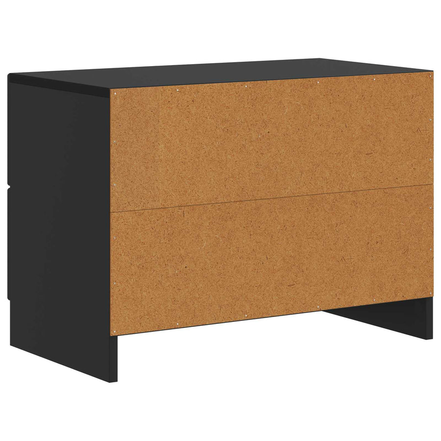 Nachtkastje met lade Zwart 62 x 34,5 x 44,5 cm Bewerkt hout