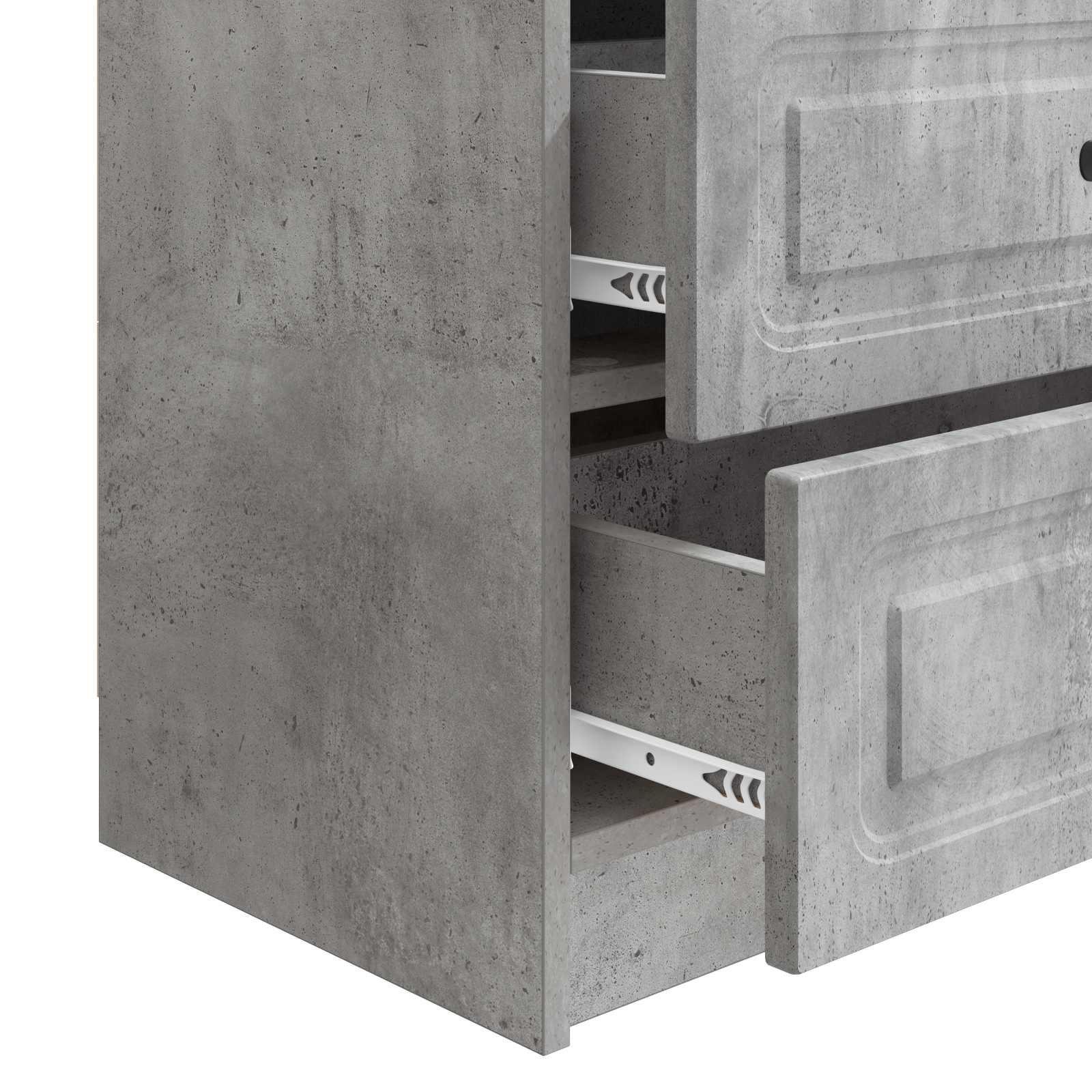 Nachtkastje Betongrijs 62 x 34,5 x 44,5 cm Bewerkt hout