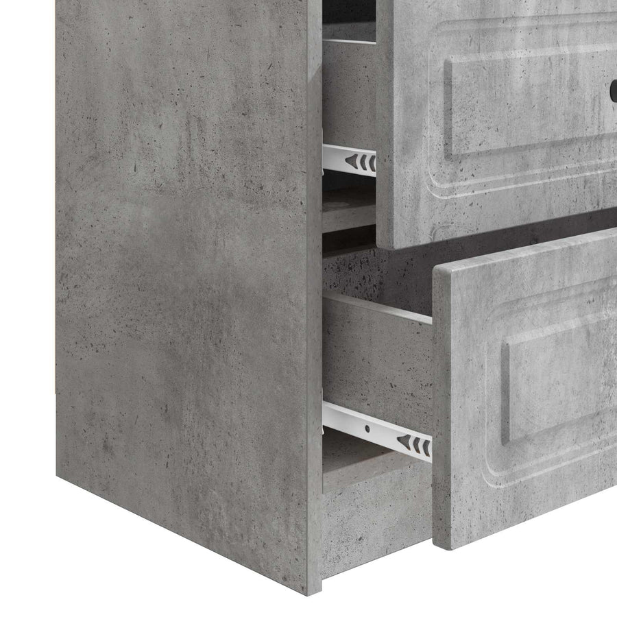 Nachtkastje Betongrijs 62 x 34,5 x 44,5 cm Bewerkt hout