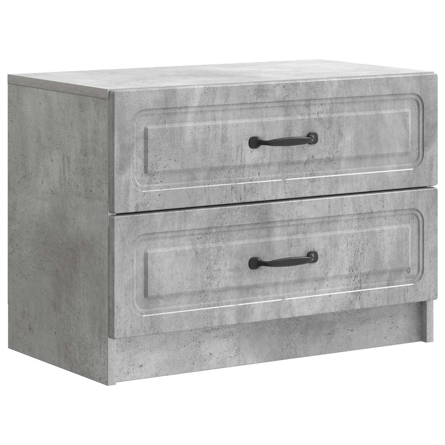Nachtkastje Betongrijs 62 x 34,5 x 44,5 cm Bewerkt hout