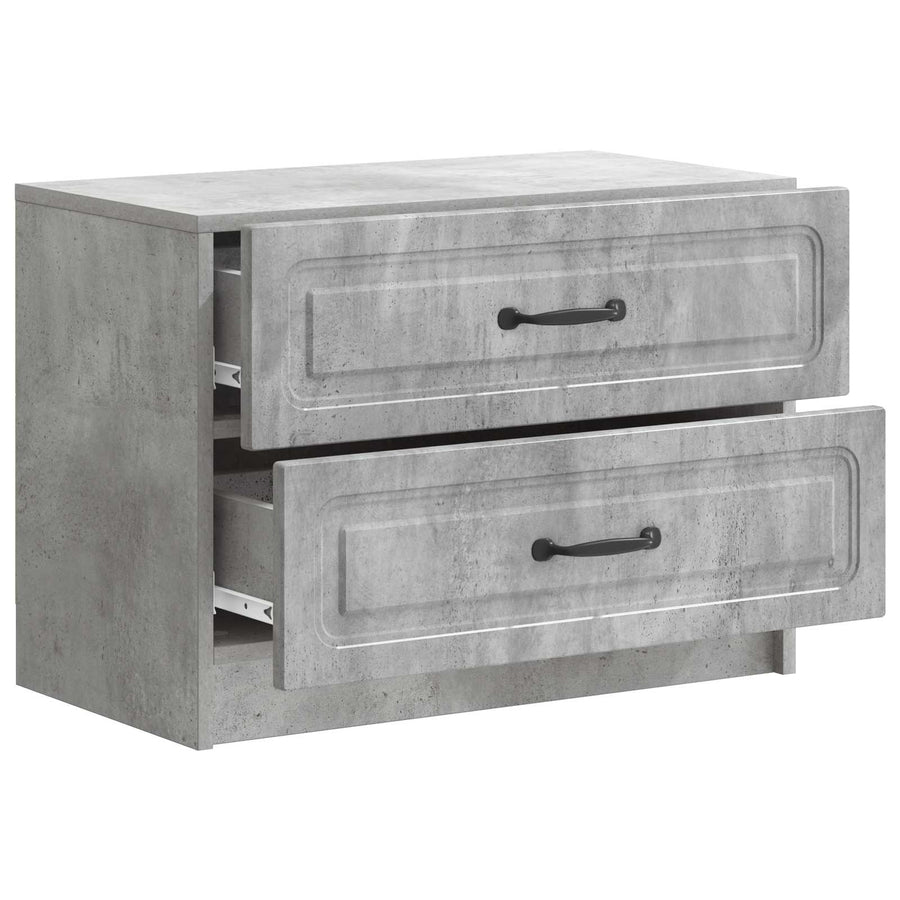 Nachtkastje Betongrijs 62 x 34,5 x 44,5 cm Bewerkt hout