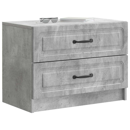Nachtkastje Betongrijs 62 x 34,5 x 44,5 cm Bewerkt hout