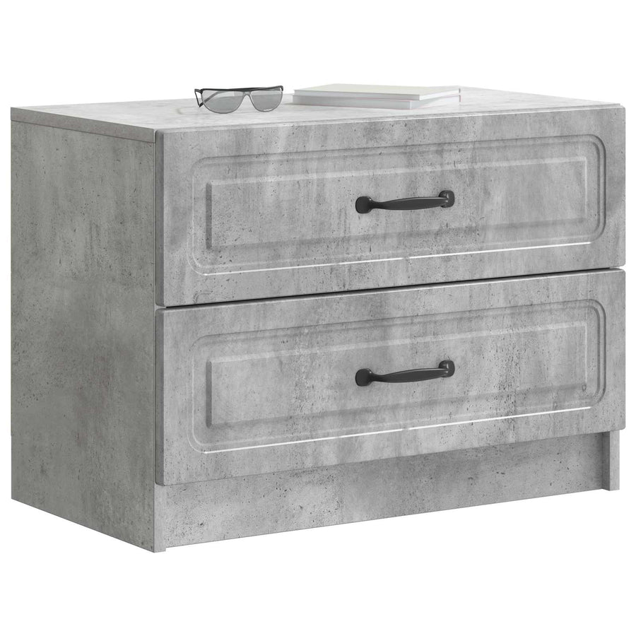 Nachtkastje Betongrijs 62 x 34,5 x 44,5 cm Bewerkt hout