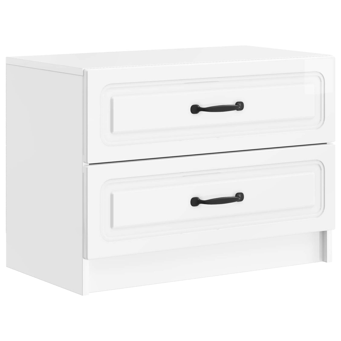 Nachtkastje Hoogglans Wit 62 x 34,5 x 44,5 cm Bewerkt hout