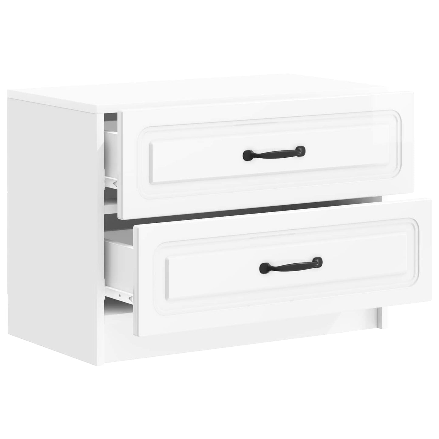 Nachtkastje Hoogglans Wit 62 x 34,5 x 44,5 cm Bewerkt hout