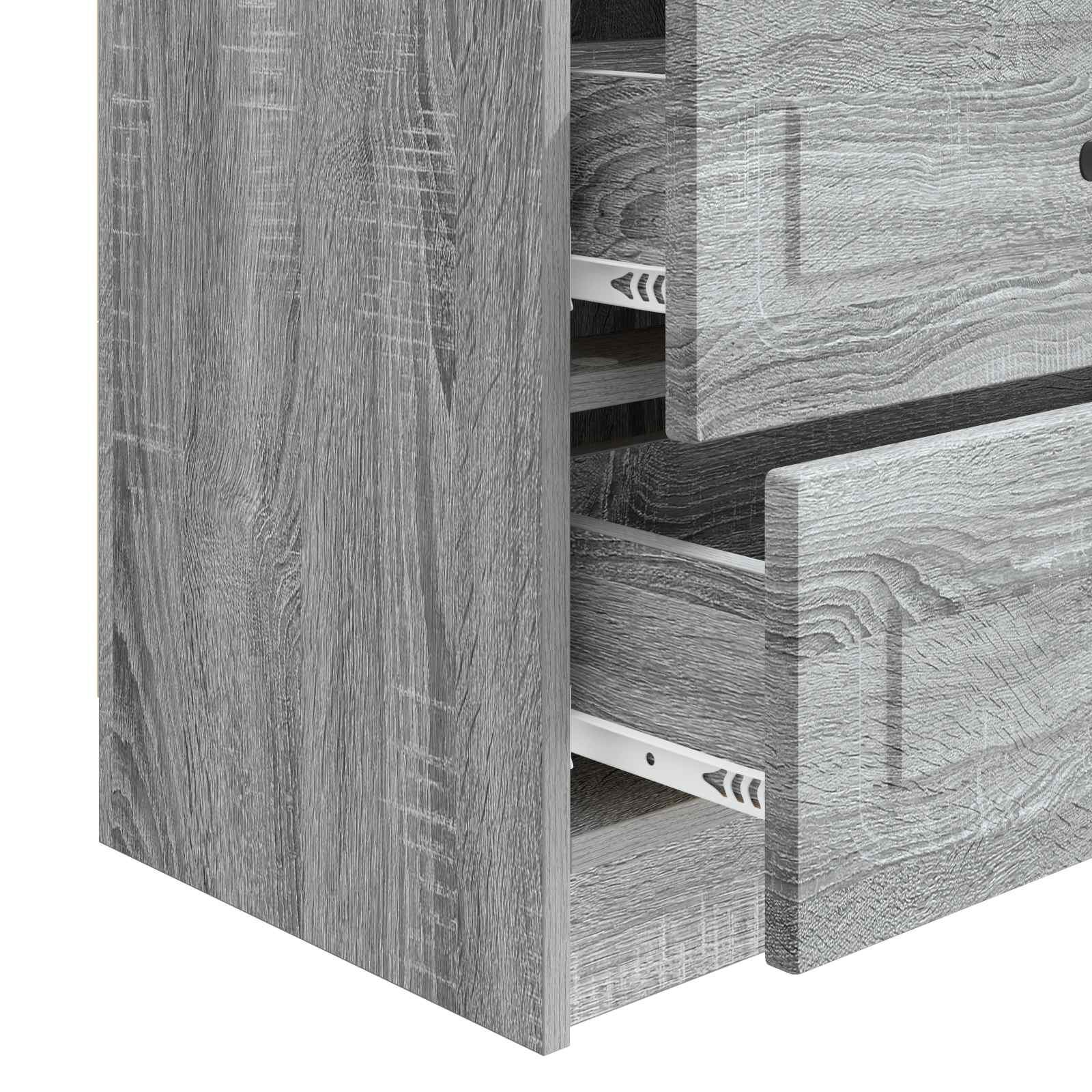Nachtkastje Grijs sonoma 62 x 34,5 x 44,5 cm Bewerkt hout
