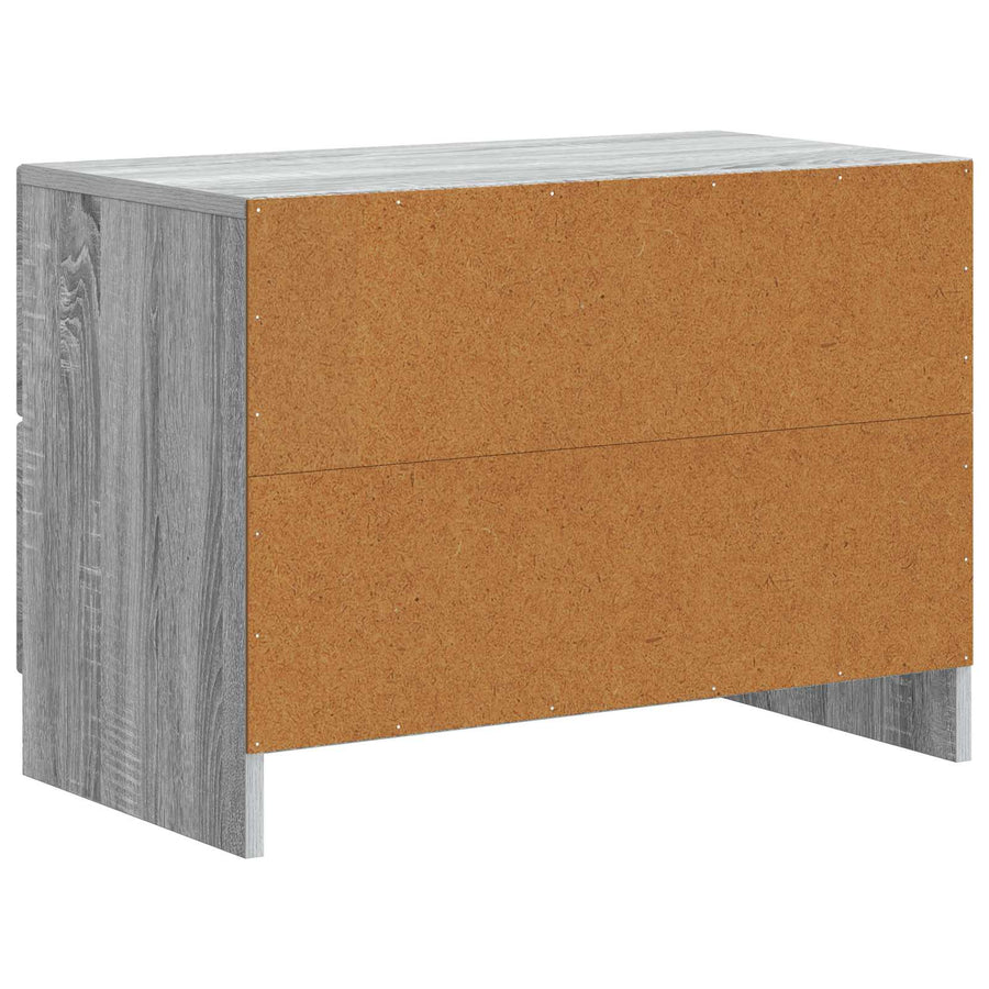Nachtkastje Grijs sonoma 62 x 34,5 x 44,5 cm Bewerkt hout