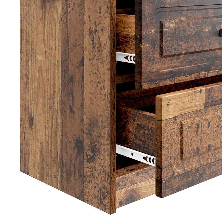 Nachtkastje met lade Oud hout 62 x 34,5 x 44,5 cm Bewerkt hout