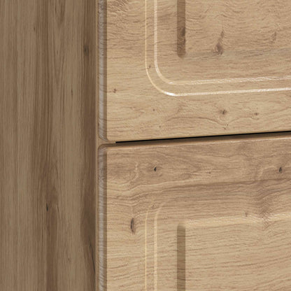 Nachtkastje Artisanaal eiken 62 x 34,5 x 44,5 cm Bewerkt hout