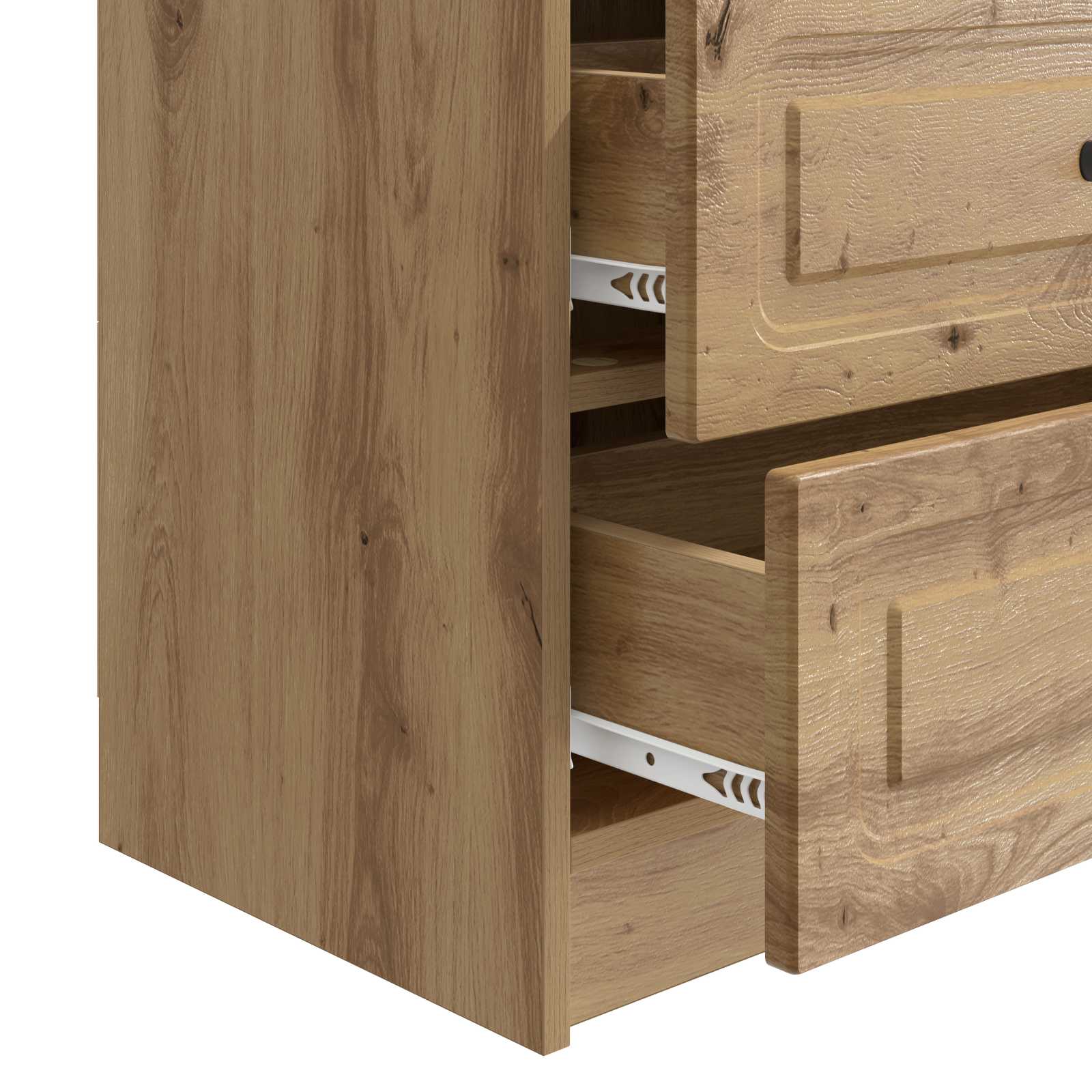 Nachtkastje Artisanaal eiken 62 x 34,5 x 44,5 cm Bewerkt hout