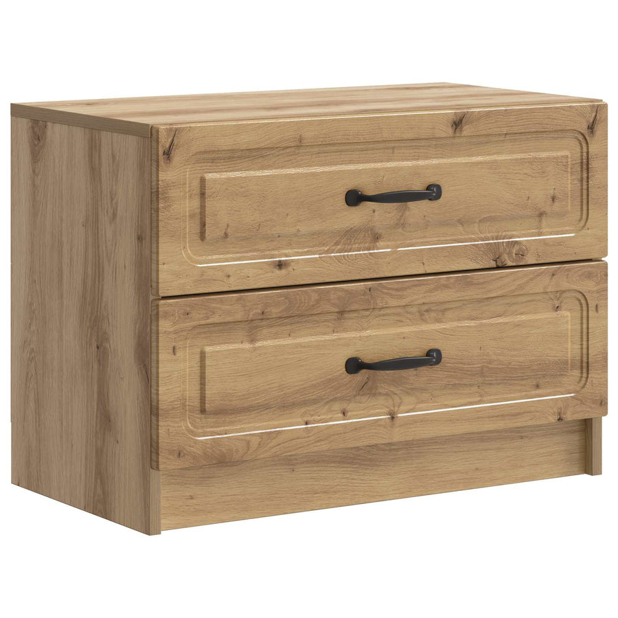Nachtkastje Artisanaal eiken 62 x 34,5 x 44,5 cm Bewerkt hout