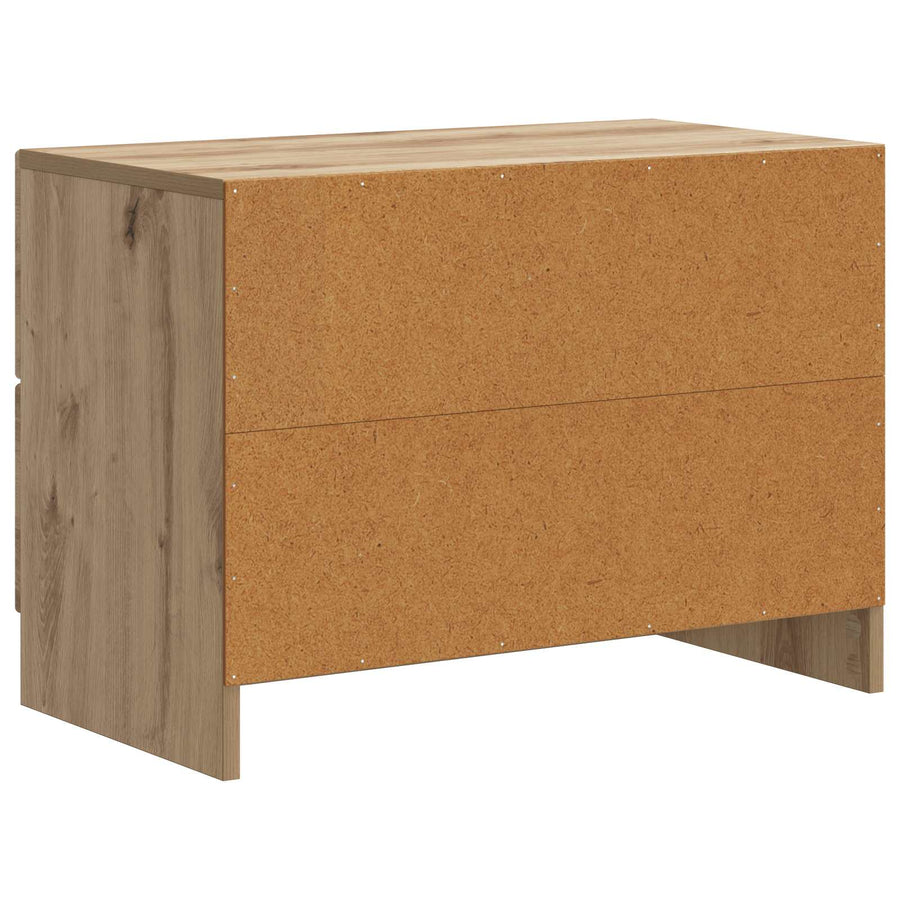 Nachtkastje Artisanaal eiken 62 x 34,5 x 44,5 cm Bewerkt hout