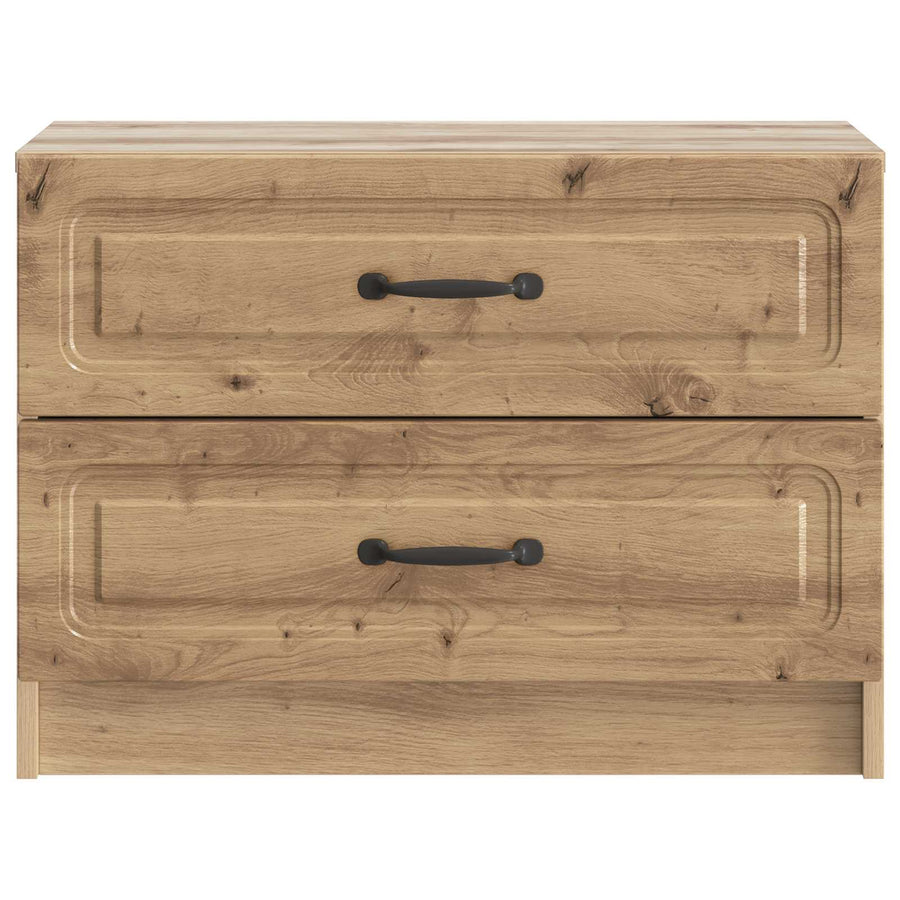 Nachtkastje Artisanaal eiken 62 x 34,5 x 44,5 cm Bewerkt hout