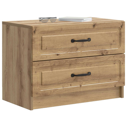 Nachtkastje Artisanaal eiken 62 x 34,5 x 44,5 cm Bewerkt hout