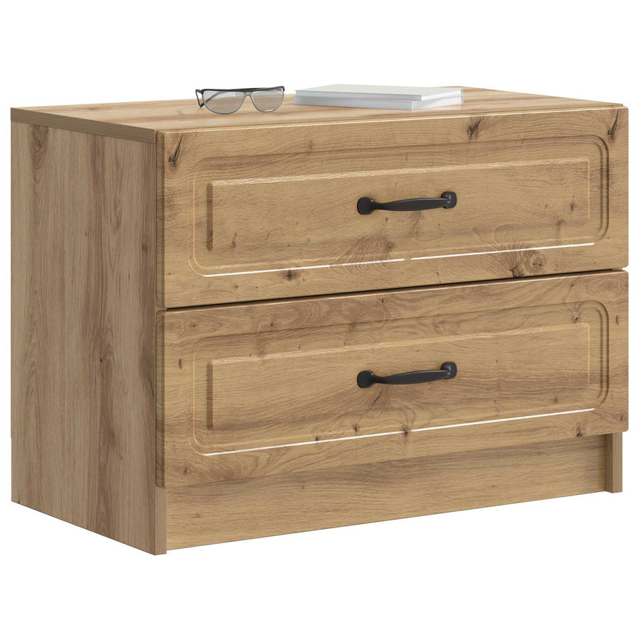 Nachtkastje Artisanaal eiken 62 x 34,5 x 44,5 cm Bewerkt hout