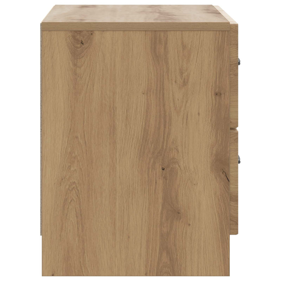 Nachtkastje Artisanaal eiken 62 x 34,5 x 44,5 cm Bewerkt hout