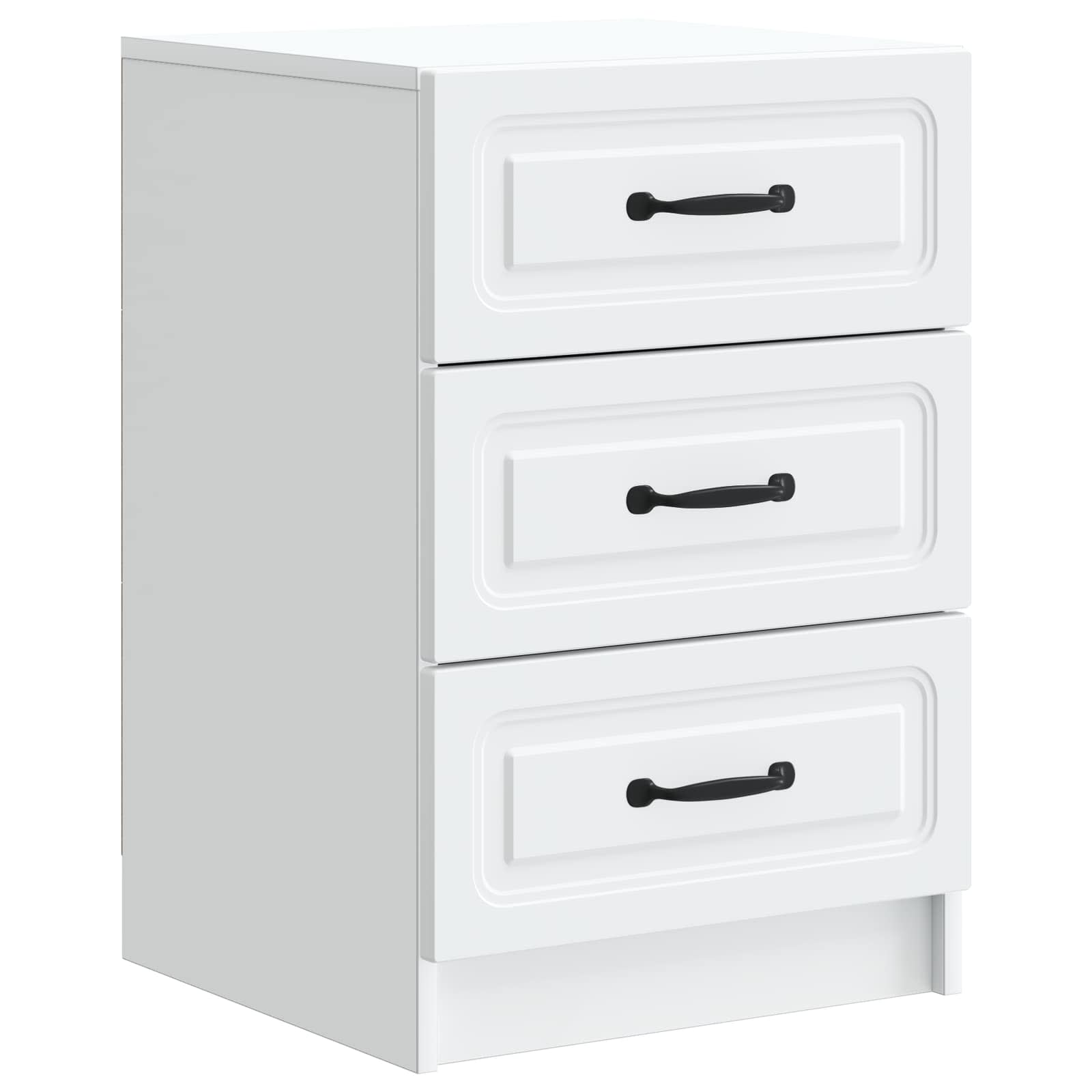 Nachtkastje met lade Wit 43 x 41 x 63,5 cm Bewerkt hout